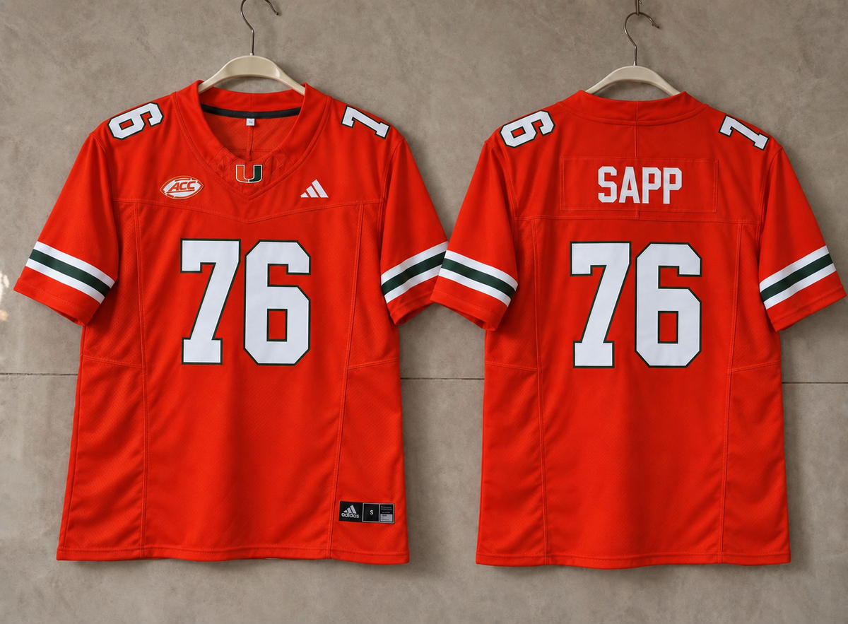 MIAMI HURRICANES WARREN SAPP ORANGE JERSEY