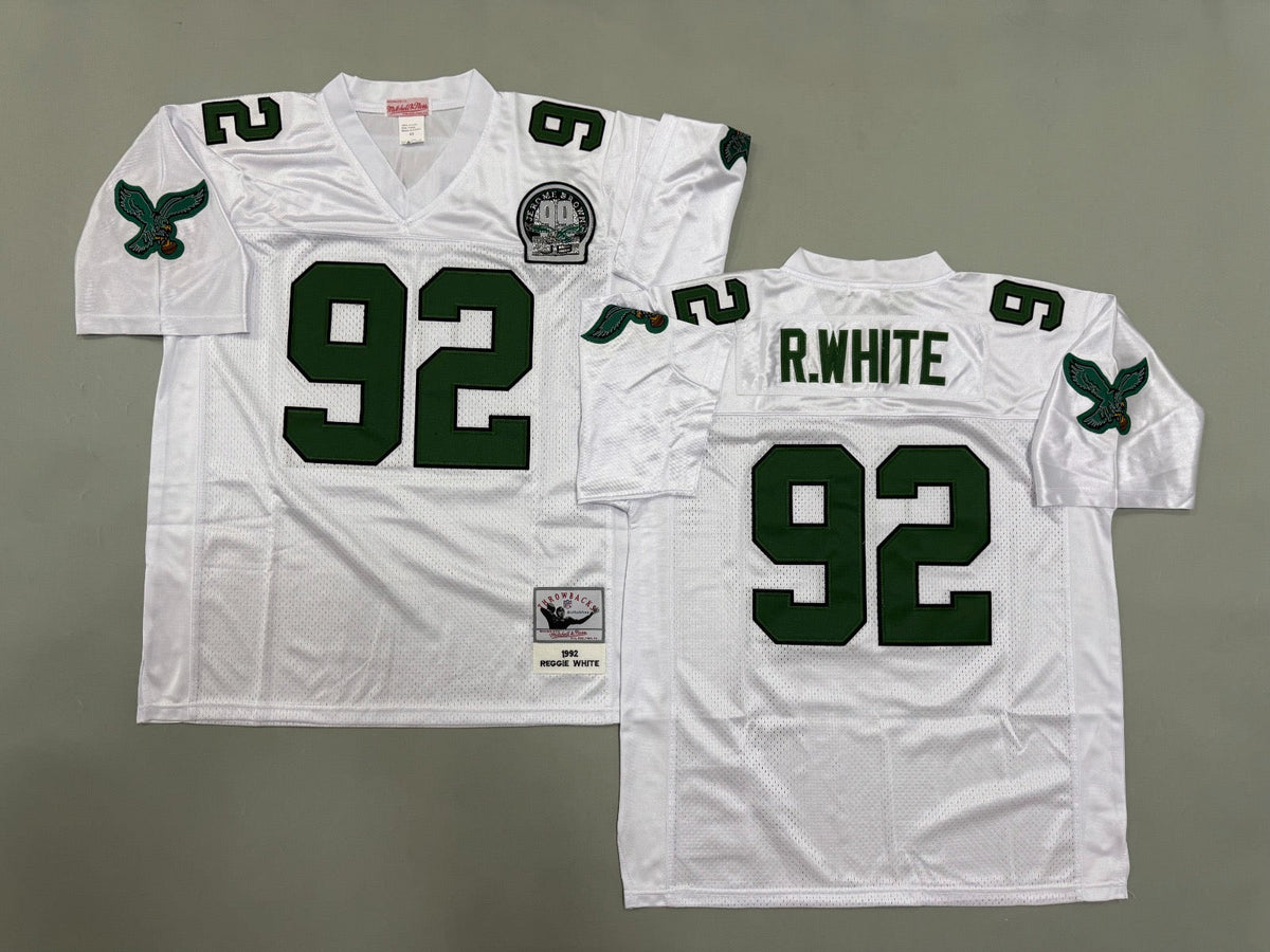 PHILADELPHIA EAGLES REGGIE WHITE WHITE VINTAGE JERSEY