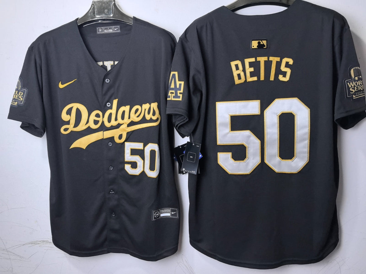 Los Angeles Dodgers Mookie Betts Black and Gold Jersey