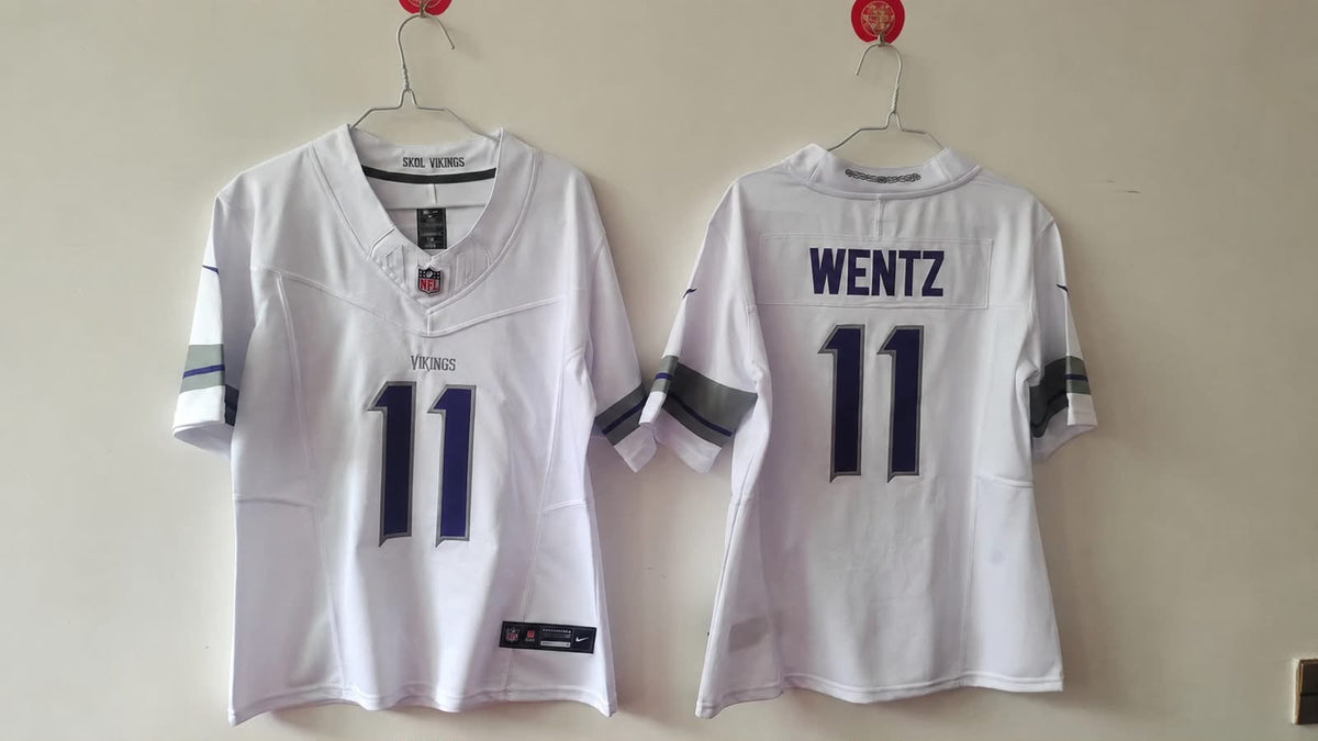 MINNESOTA VIKINGS CARSON WENTZ SNOW WHITE JERSEY