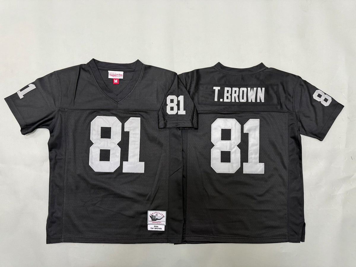 OAKLAND RAIDERS TIM BROWN BLACK THROWBACK JERSEY