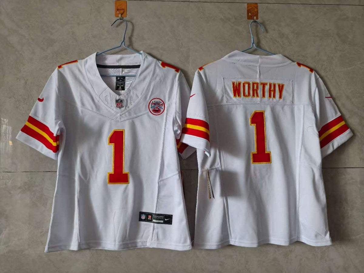 KANSAS CITY CHIEFS XAVIER WORTHY WHITE JERSEY