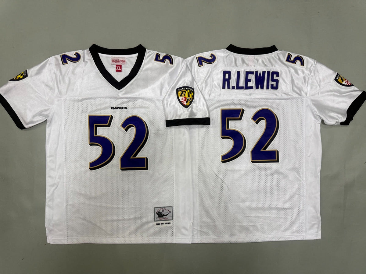 BALTIMORE RAVENS RAY LEWIS WHITE VINTAGE JERSEY