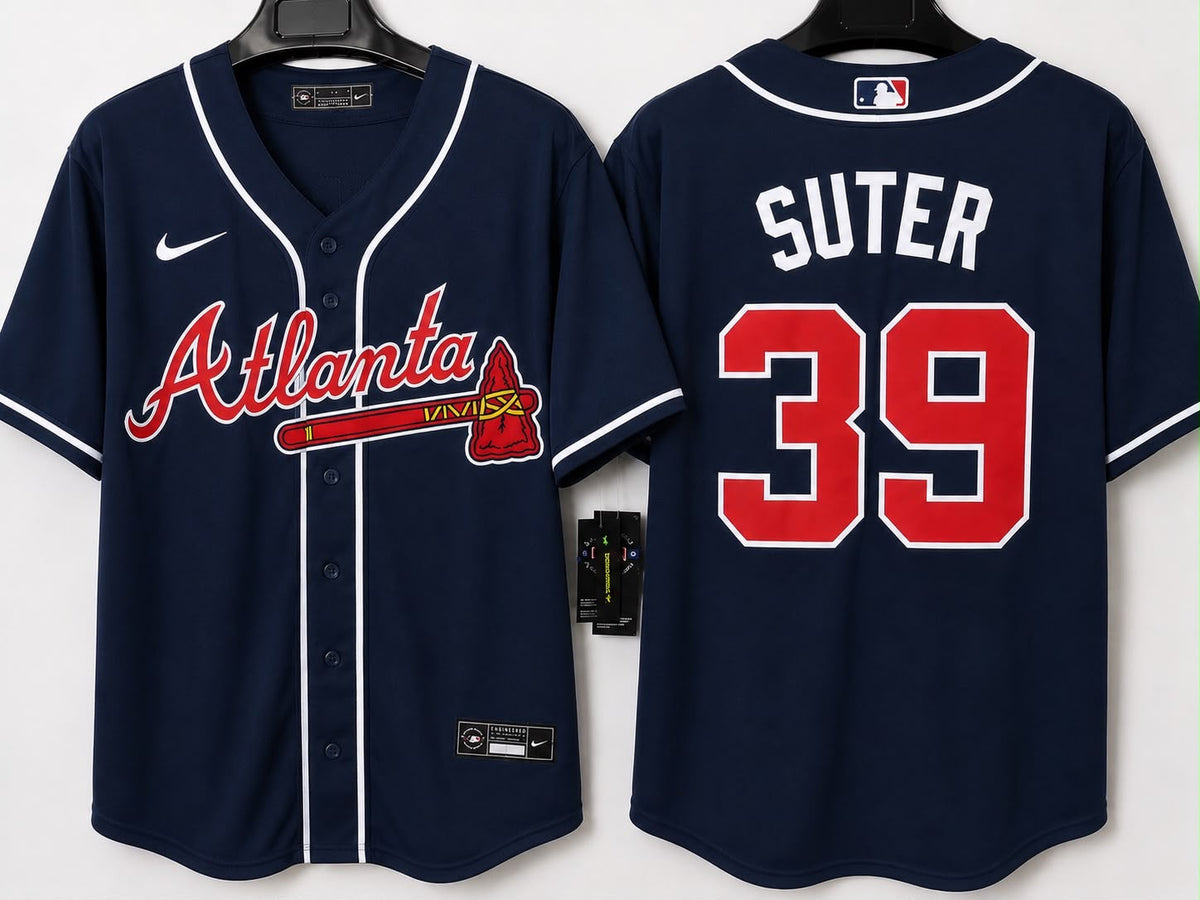 ATLANTA BRAVES BRENT SUTER BLUE JERSEY