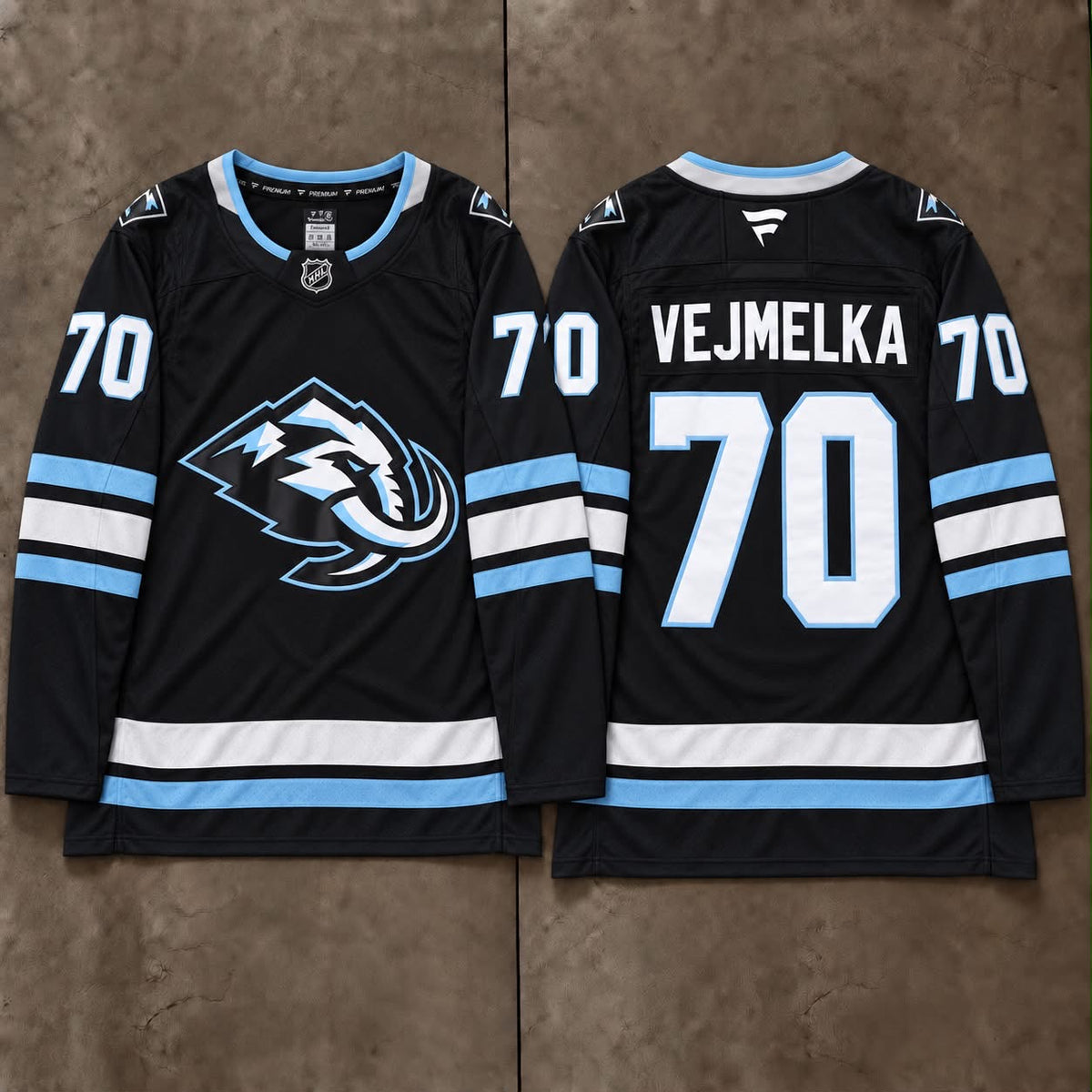 UTAH MAMMOTH KARL VEJMELKA BLACK JERSEY