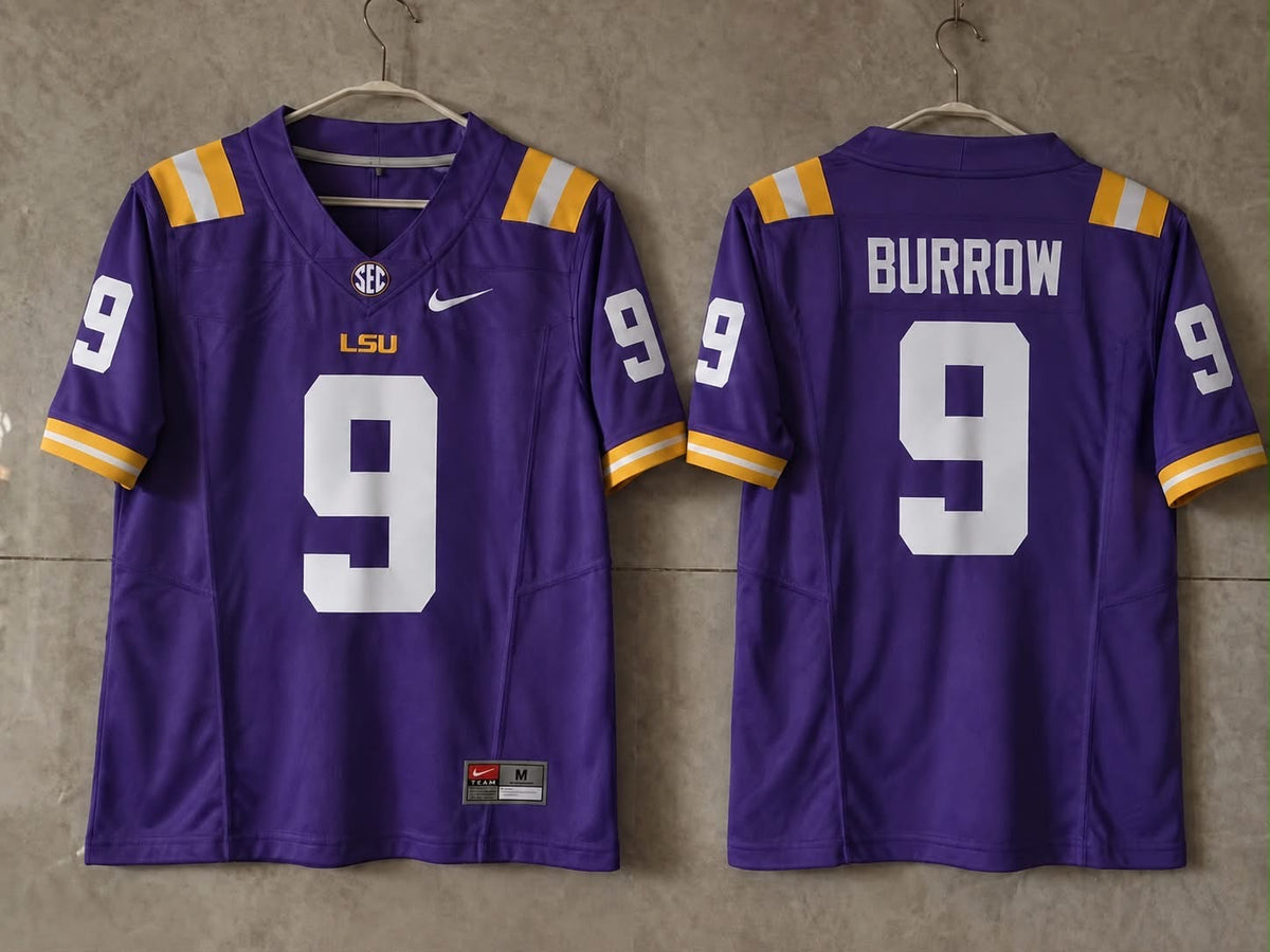 LSU TIGERS JOE BURROW PURPLE JERSEY