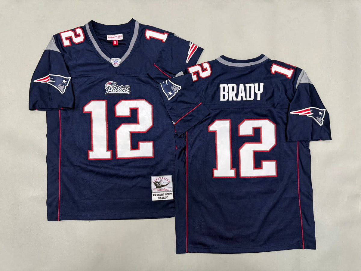NEW ENGLAND PATRIOTS TOM BRADY BLUE VINTAGE JERSEY