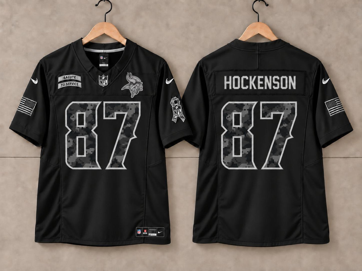 MINNESOTA VIKINGS TJ HOCKENSON BLACK SALUTE TO SERVICE JERSEY