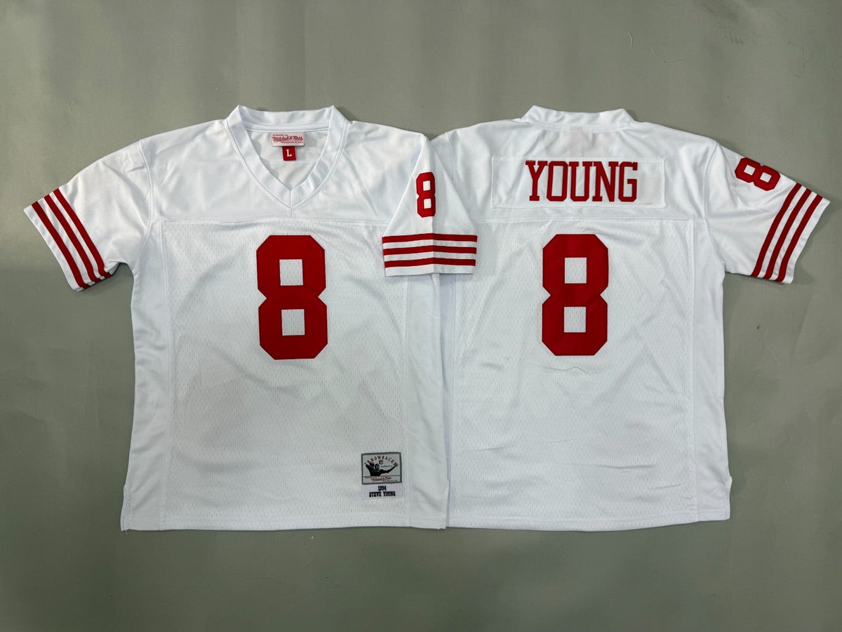 SAN FRANCISCO 49ERS STEVE YOUNG WHITE VINTAGE JERSEY