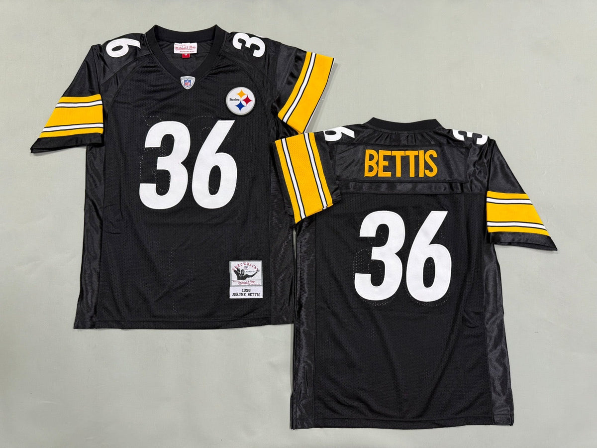PITTSBURGH STEELERS JEROME BETTIS BLACK VINTAGE JERSEY
