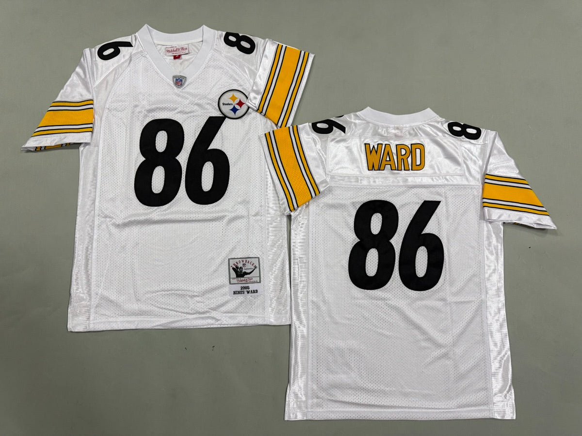 PITTSBURGH STEELERS HINES WARD WHITE VINTAGE JERSEY