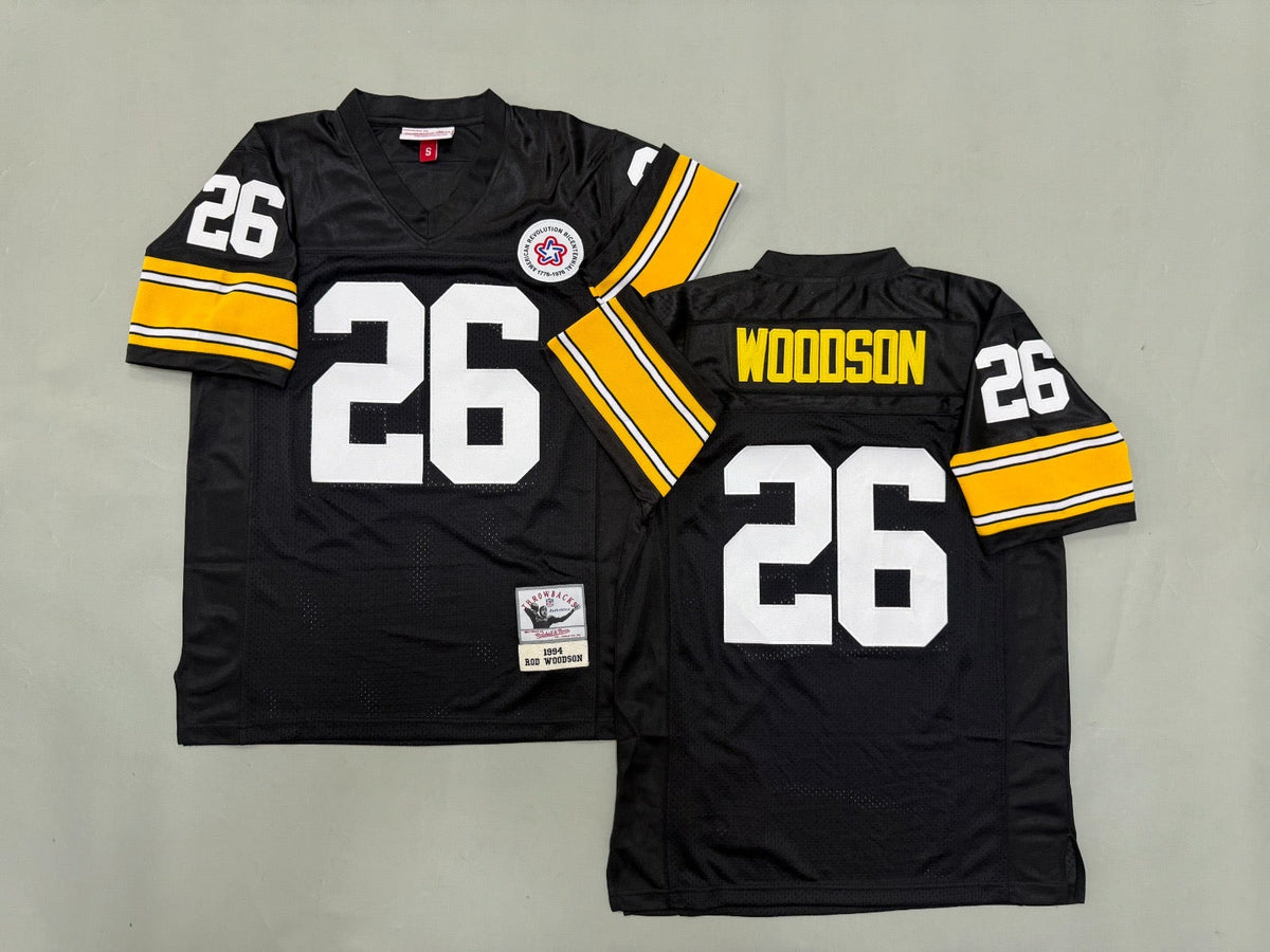PITTSBURGH STEELERS ROD WOODSON BLACK VINTAGE JERSEY