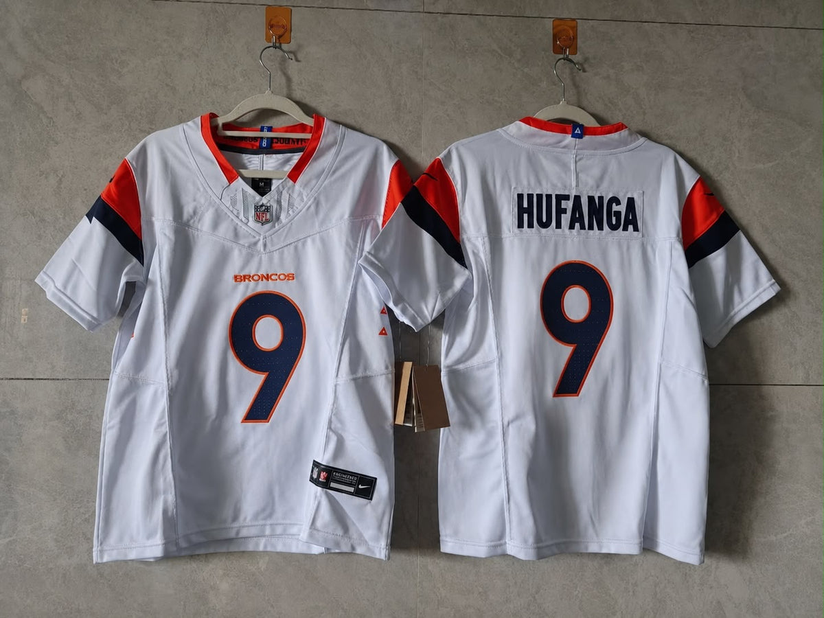 DENVER BRONCOS TALANOA HUFANGA WHITE JERSEY