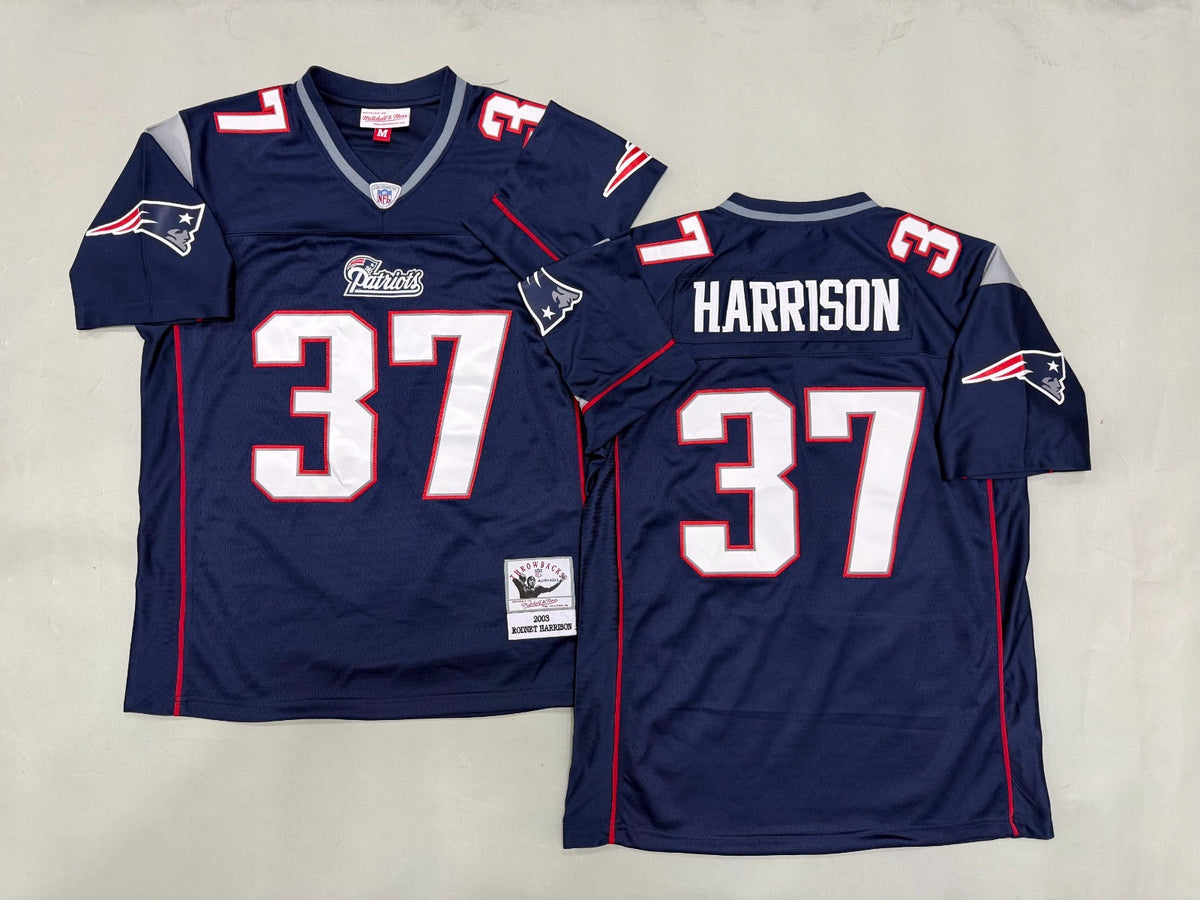 NEW ENGLAND PATRIOTS RODNEY HARRISON BLUE VINTAGE JERSEY