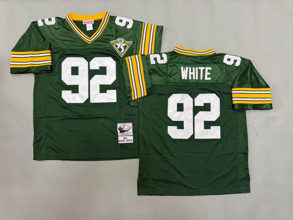 GREEN BAY PACKERS REGGIE WHITE GREEN VINTAGE JERSEY