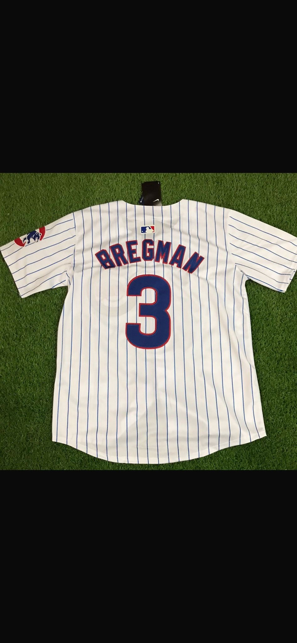 Alex Bregman White Pinstripe Chicago Cubs Jersey