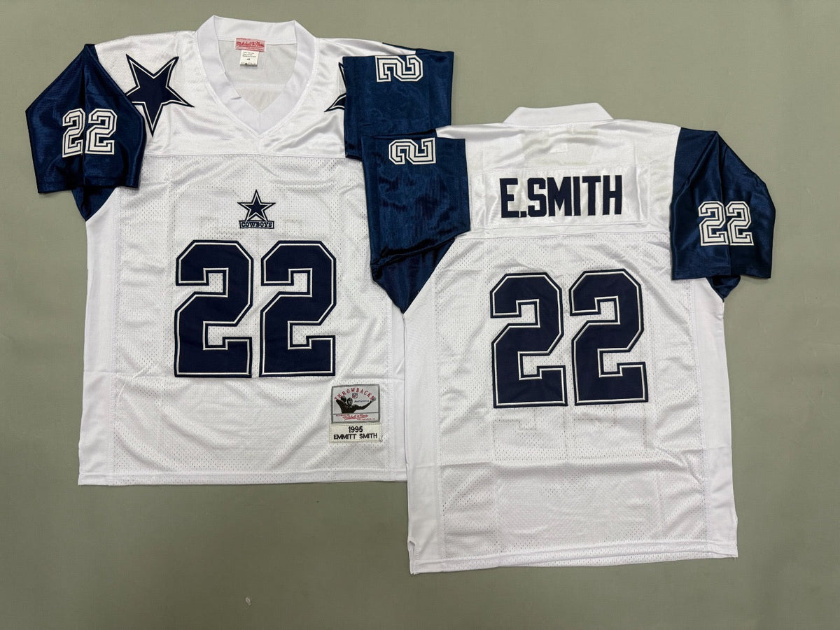DALLAS COWBOYS EMMITT SMITH WHITE VINTAGE JERSEY
