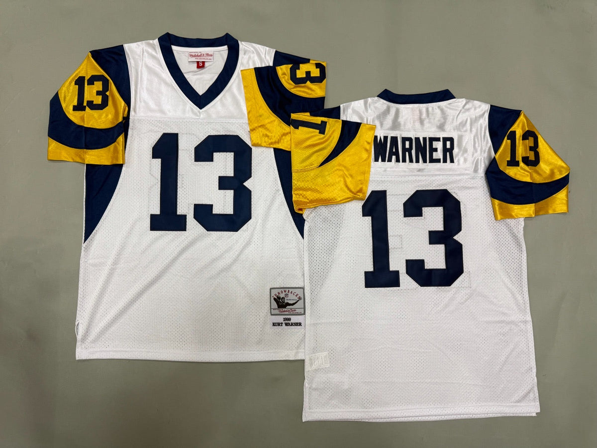 ST. LOUIS RAMS KURT WARNER WHITE VINTAGE JERSEY