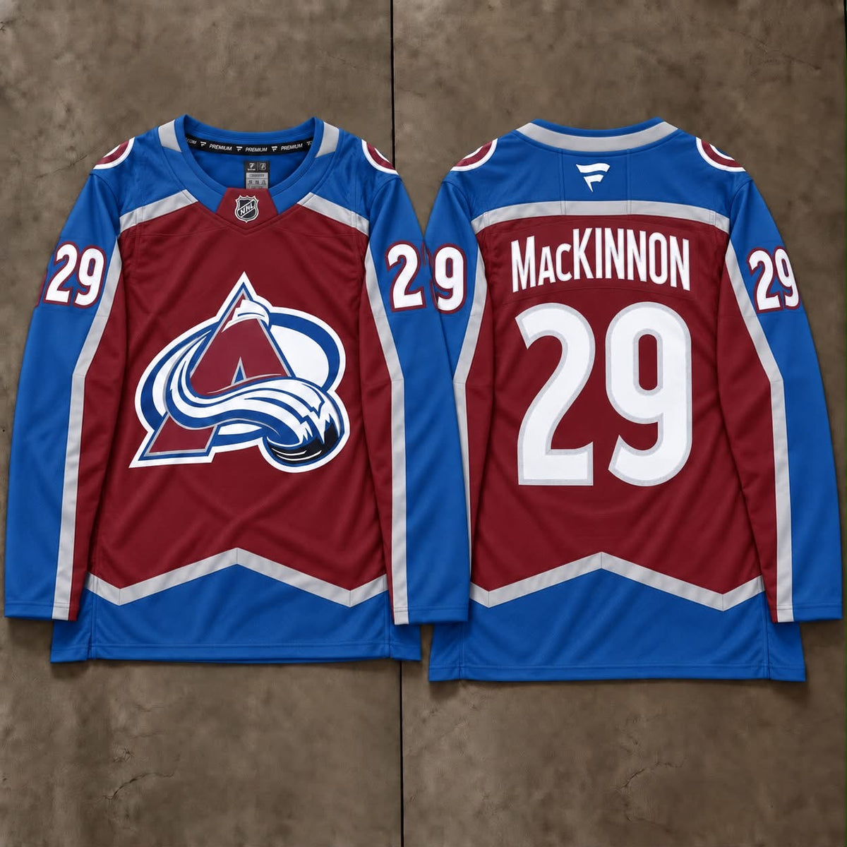 COLORADO AVALANCHE NATHAN MACKINNON BLUE JERSEY