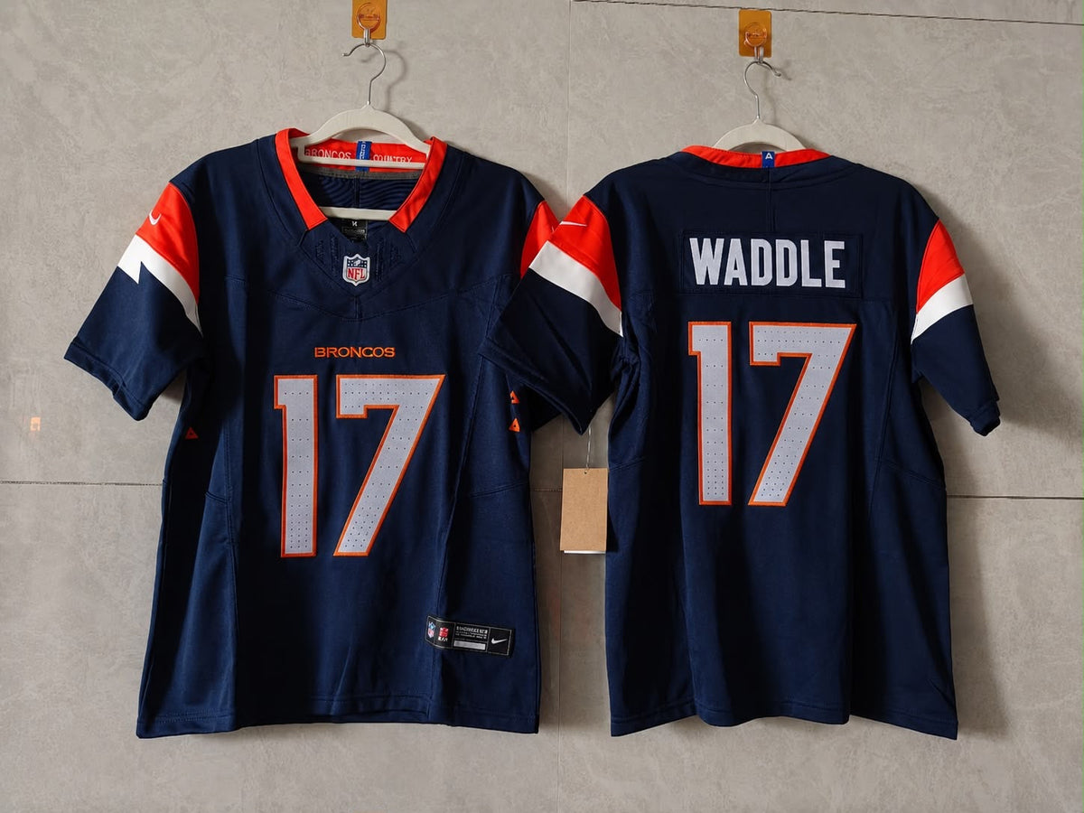 DENVER BRONCOS JAYLEN WADDLE BLUE JERSEY