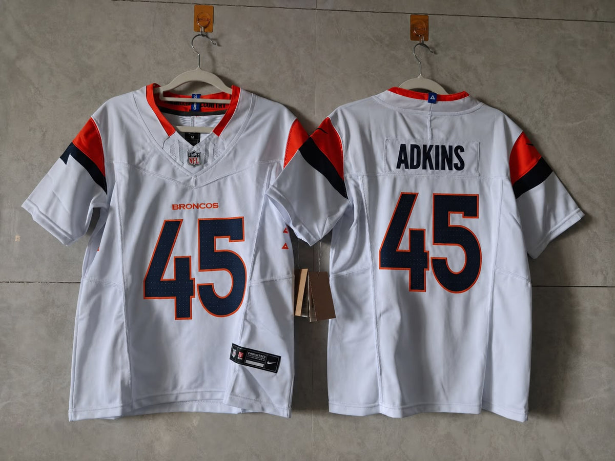 DENVER BRONCOS NATE ADKINS WHITE JERSEY
