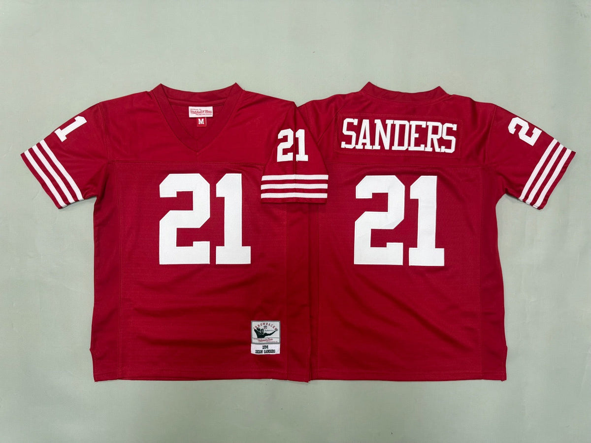 SAN FRANCISCO 49ERS DEION SANDERS RED VINTAGE JERSEY