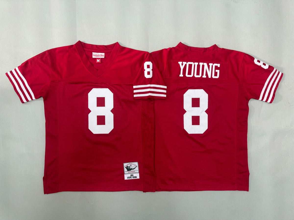 SAN FRANCISCO 49ERS STEVE YOUNG RED VINTAGE JERSEY