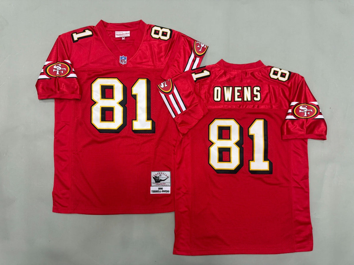 SAN FRANCISCO 49ERS TERRELL OWENS RED VINTAGE JERSEY