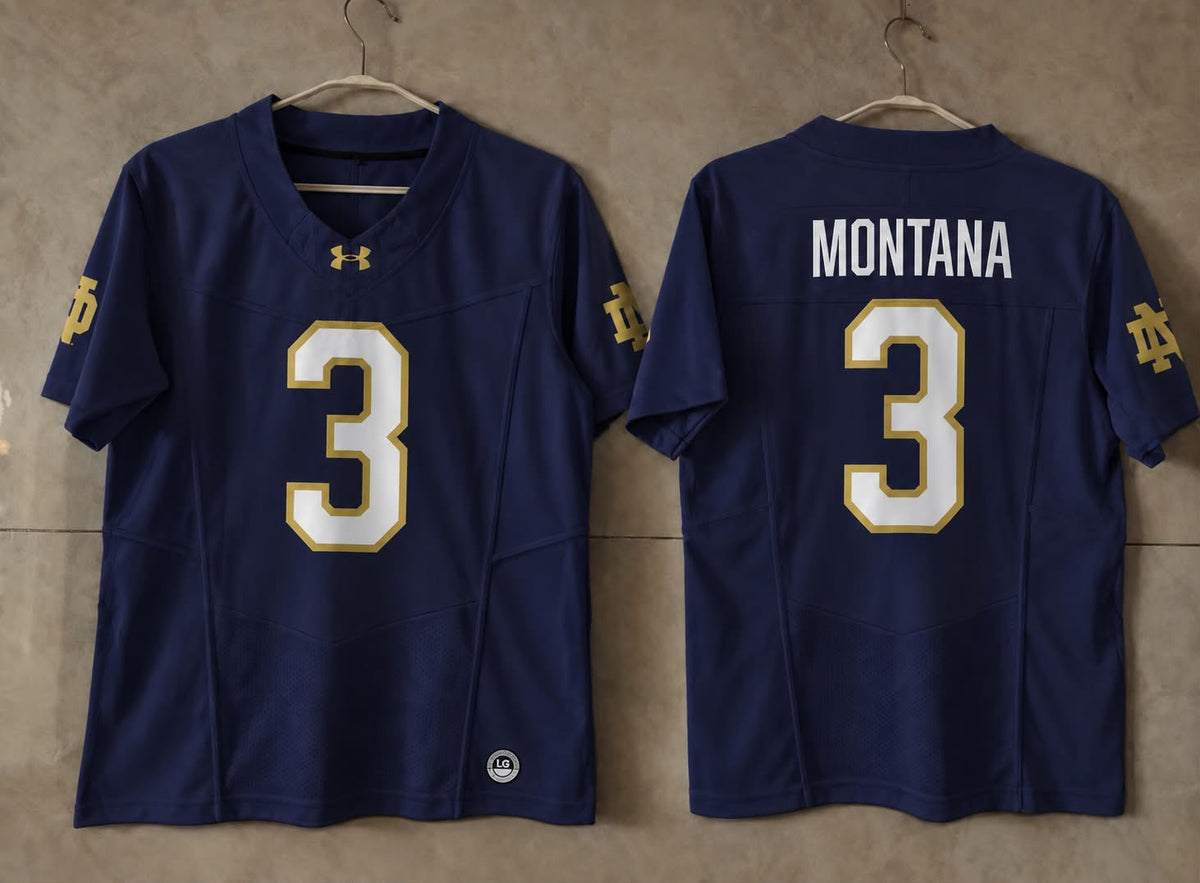 NOTRE DAME FIGHTING IRISH JOE MONTANA BLUE JERSEY