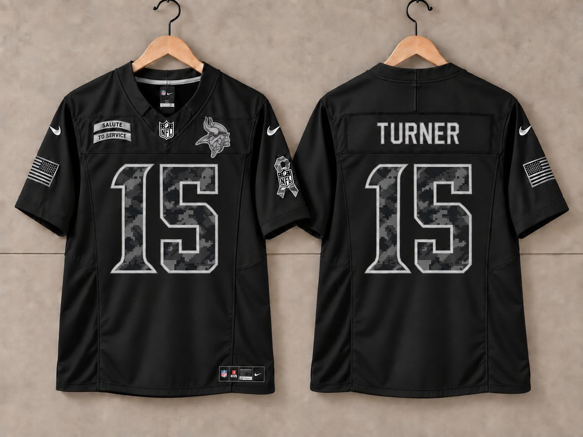 MINNESOTA VIKINGS DALLAS TURNER BLACK SALUTE TO SERVICE JERSEY