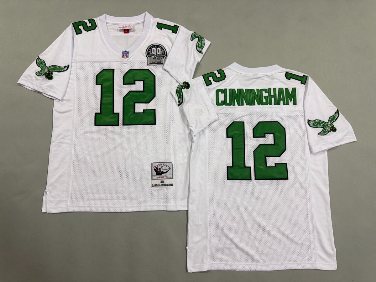 PHILADELPHIA EAGLES RANDAL CUNNINGHAM WHITE VINTAGE JERSEY