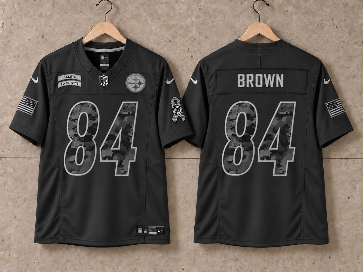 PITTSBURGH STEELERS ANTONIO BROWN BLACK SALUTE TO SERVICE JERSEY