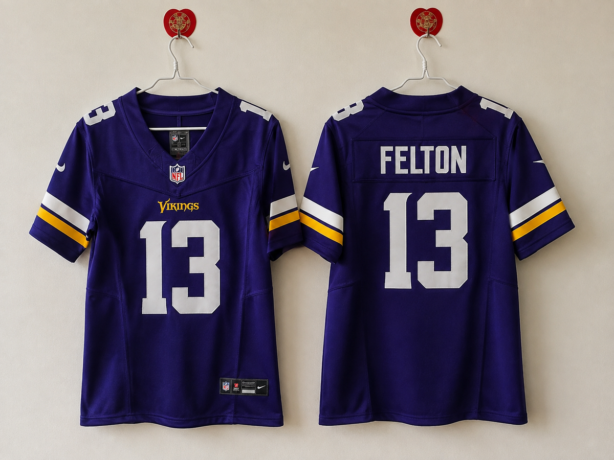 MINNESOTA VIKINGS TAI FELTON PURPLE JERSEY