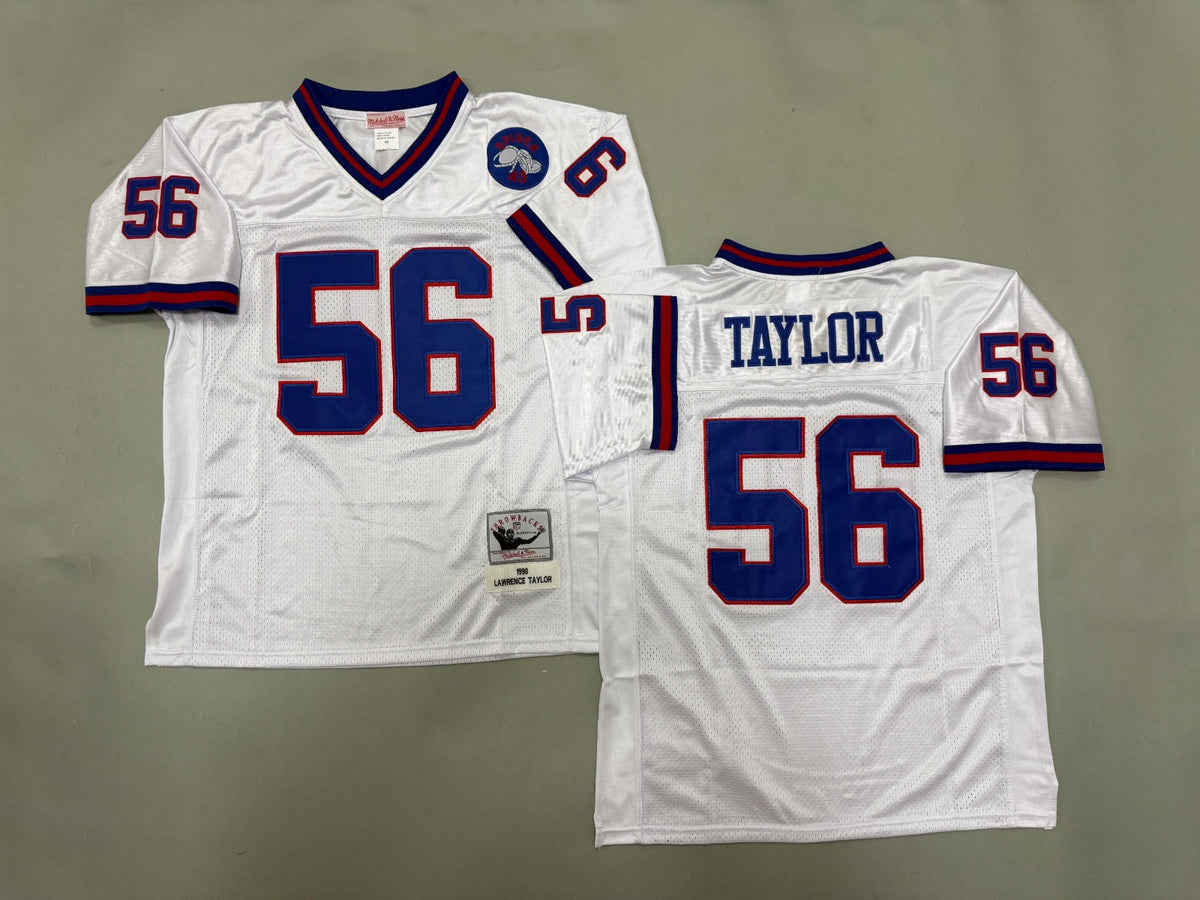 NEW YORK GIANTS LAWRENCE TAYLOR WHITE VINTAGE JERSEY