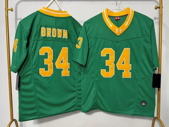 NOTRE DAME FIGHTING IRISH DRAYK BROWN GREEN AND GOLD JERSEY