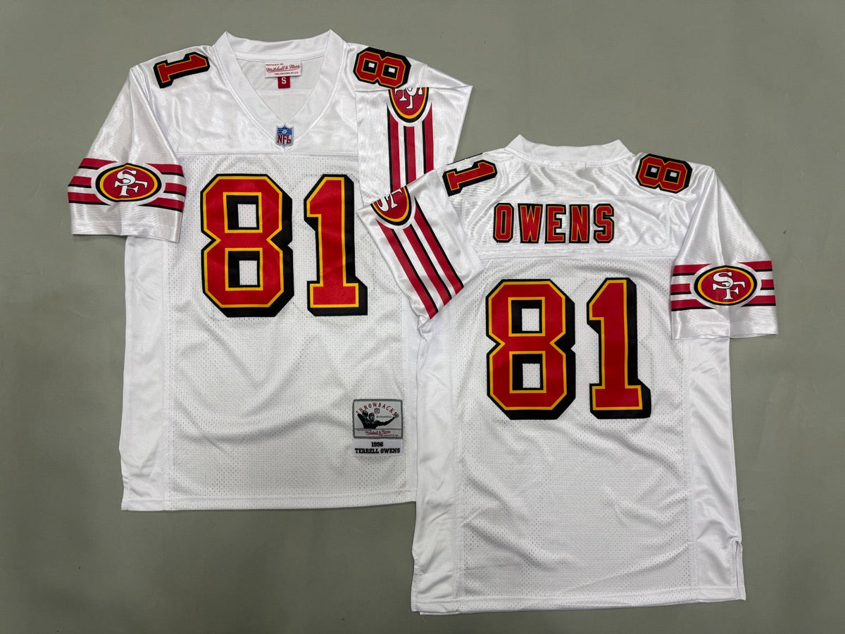 SAN FRANCISCO 49ERS TERRELL OWENS WHITE VINTAGE JERSEY