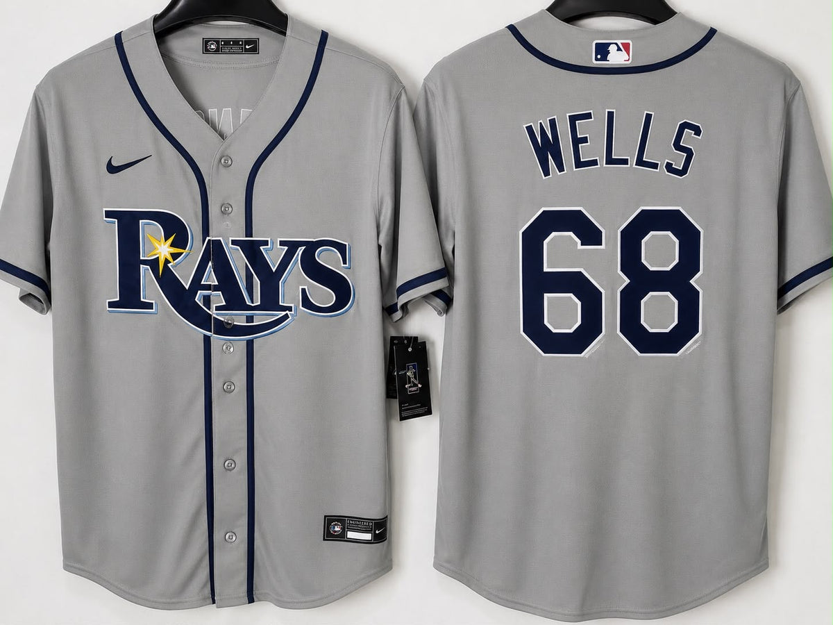 TAMPA BAY RAYS TYLER WELLS GREY JERSEY