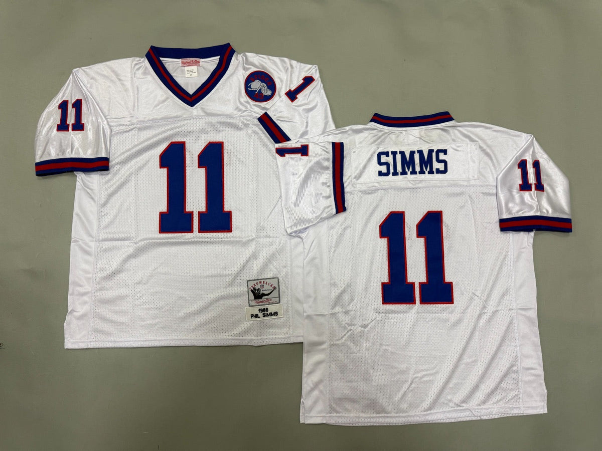 NEW YORK GIANTS PHIL SIMMS WHITE VINTAGE JERSEY