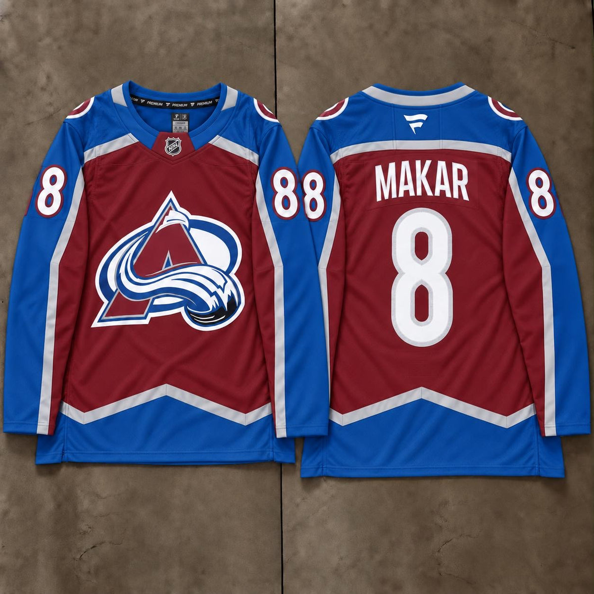 COLORADO AVALANCHE CALE MAKAR BLUE JERSEY