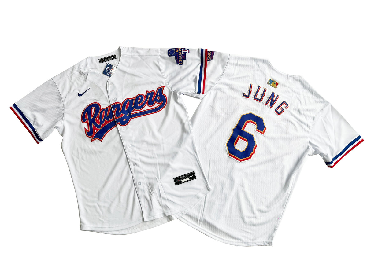 TEXAS RANGERS JOSH JUNG WHITE JERSEY