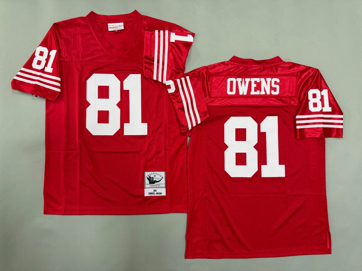 SAN FRANCISCO 49ERS TERRELL OWENS RED VINTAGE JERSEY