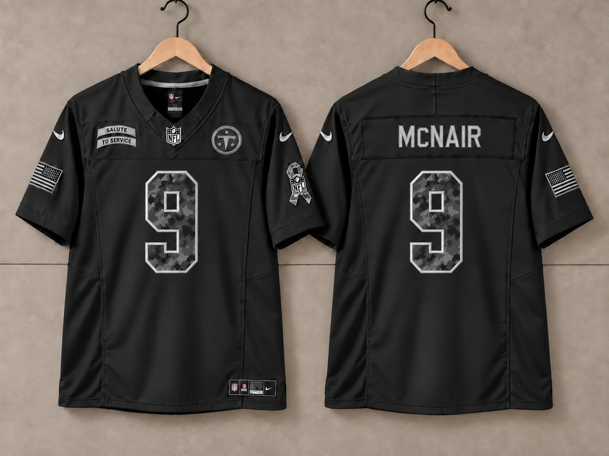 TENNESSEE TITANS STEVE MCNAIR BLACK SALUTE TO SERVICE JERSEY