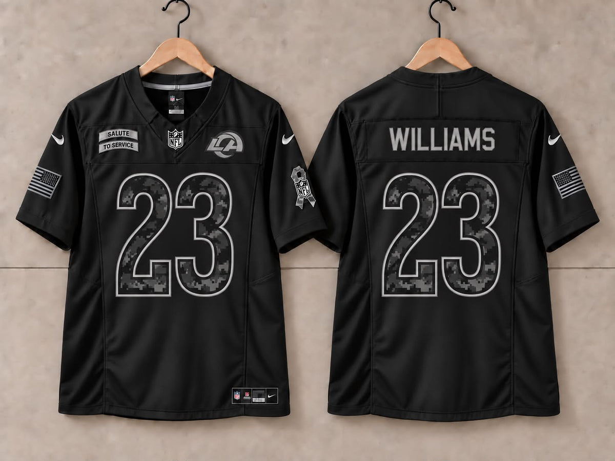 LOS ANGELES RAMS KYREN WILLIAMS BLACK SALUTE TO SERVICE JERSEY
