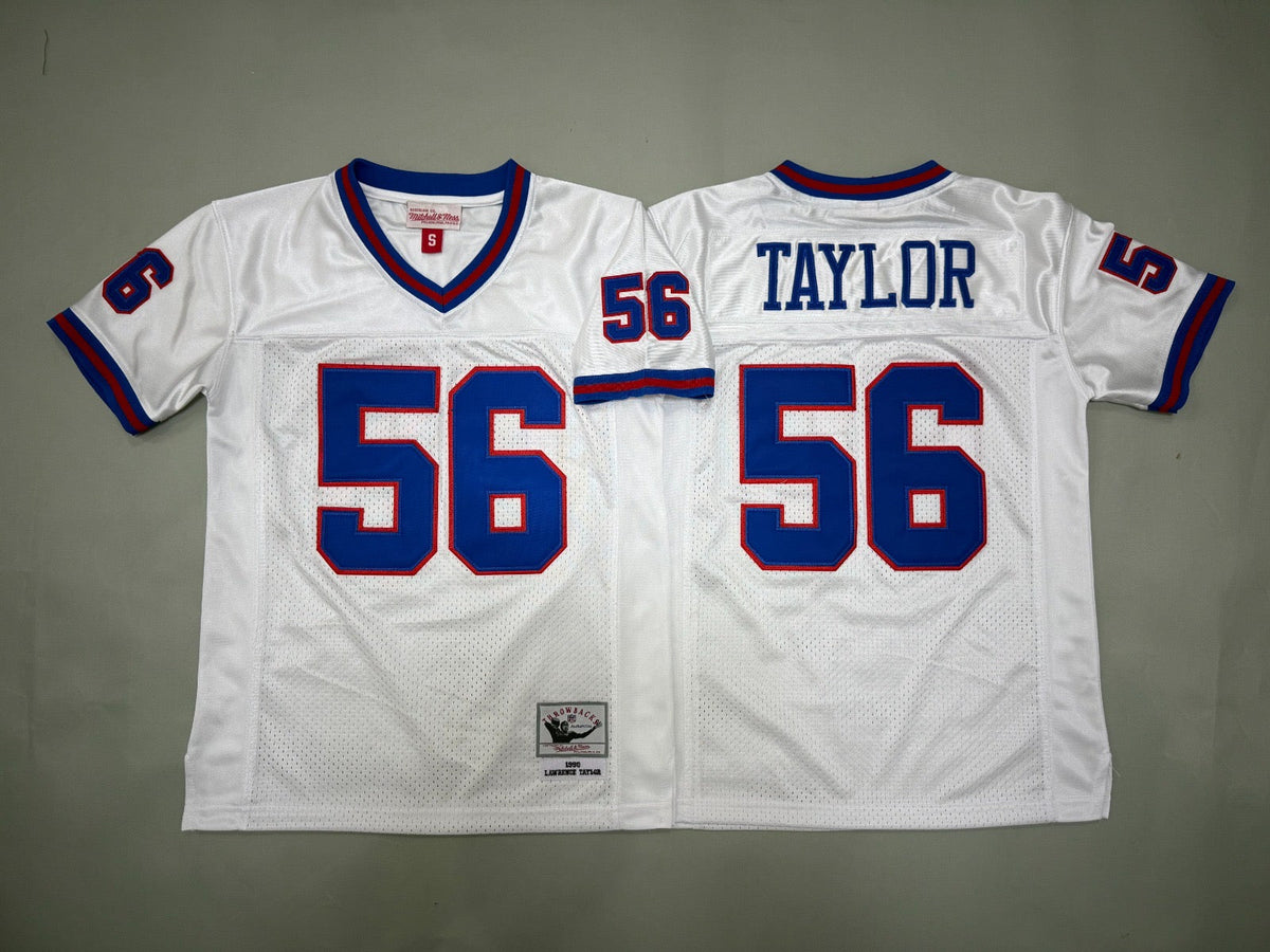 NEW YORK GIANTS LAWRENCE TAYLOR WHITE VINTAGE JERSEY