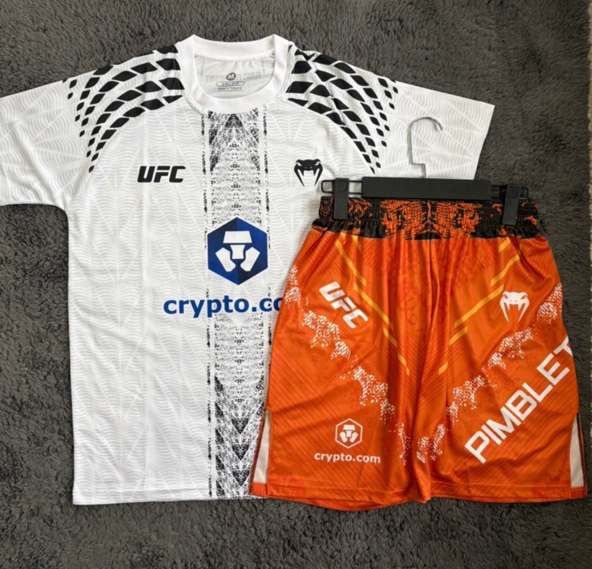 PADDY PIMBLETT WHITE SHIRT AND ORANGE SHORTS COMBO
