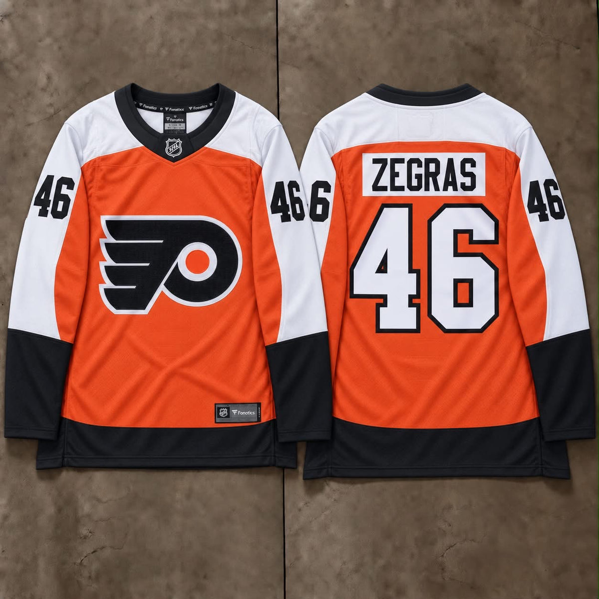 PHILADELPHIA FLYERS TREVOR ZEGRAS ORANGE JERSEY
