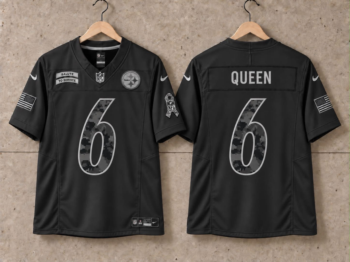PITTSBURGH STEELERS PATRICK QUEEN BLACK SALUTE TO SERVICE JERSEY