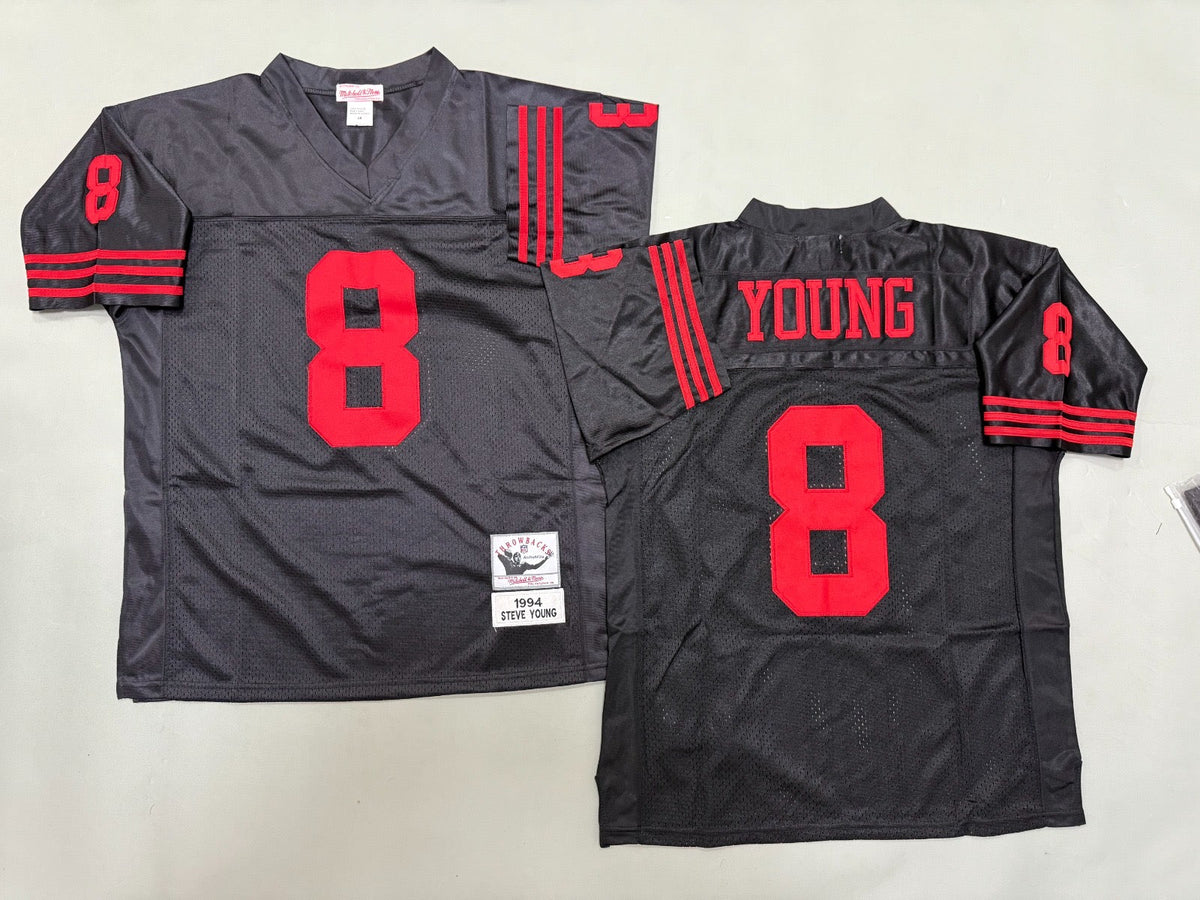 SAN FRANCISCO 49ERS STEVE YOUNG BLACK VINTAGE JERSEY
