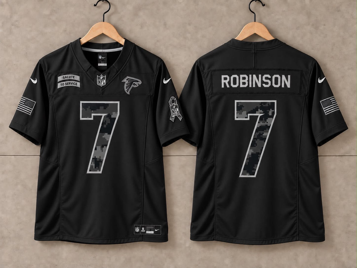 ATLANTA FALCONS BIJAN ROBINSON BLACK SALUTE TO SERVICE JERSEY