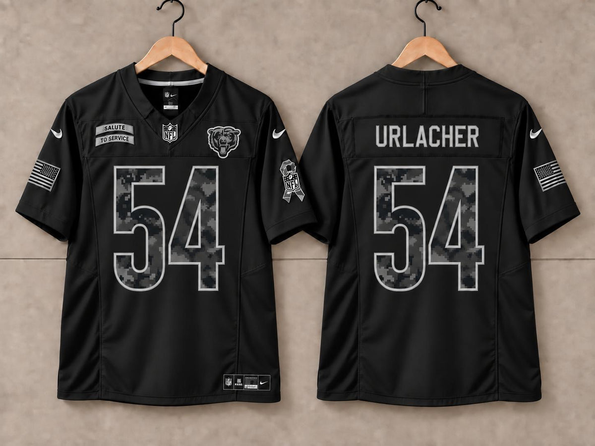 CHICAGO BEARS BRIAN URLACHER BLACK SALUTE TO SERVICE JERSEY